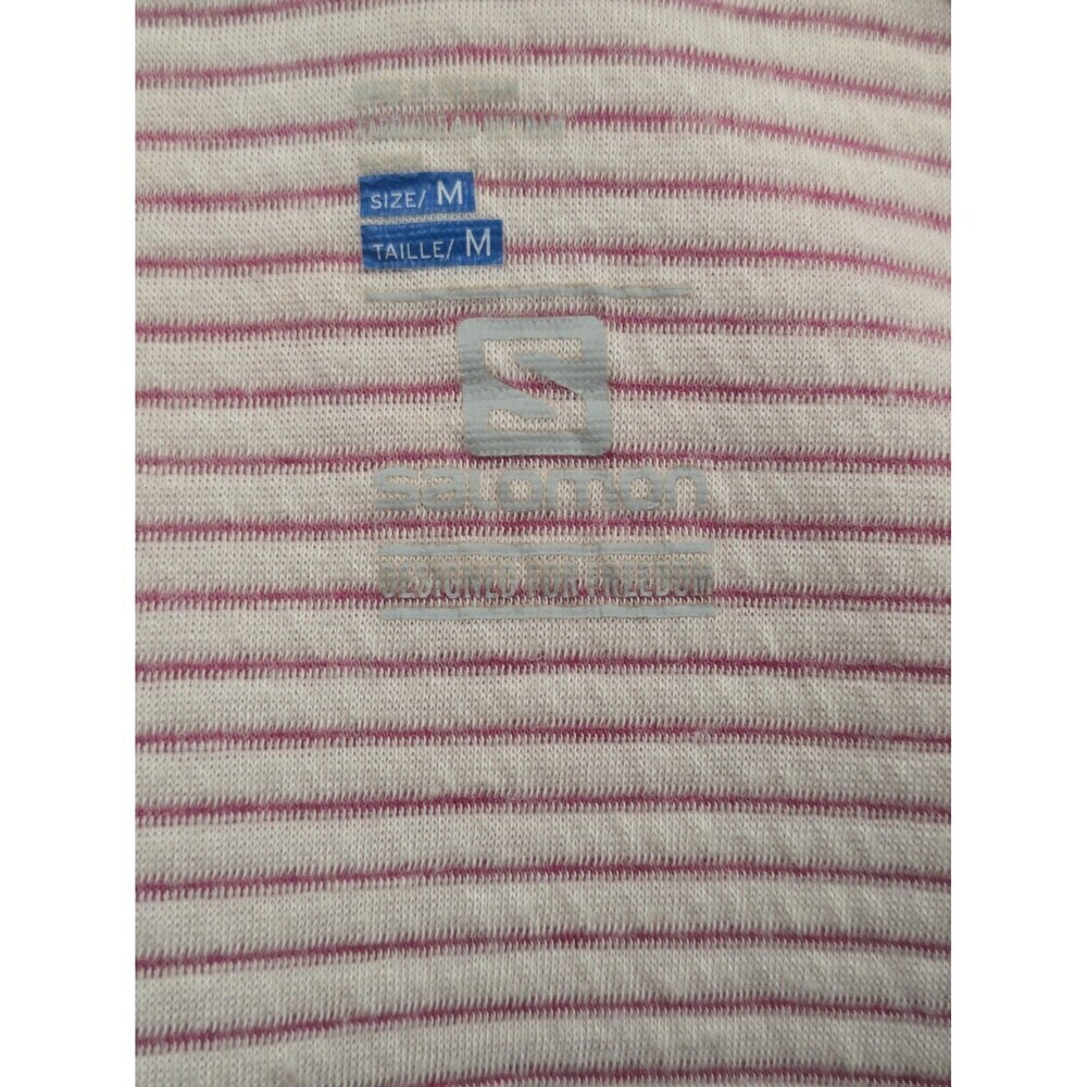 Salomon Pink Track Lightweight Wool Blend Jacket sz M Outdoor Full Zip Mock Neck - Picture 11 of 12
